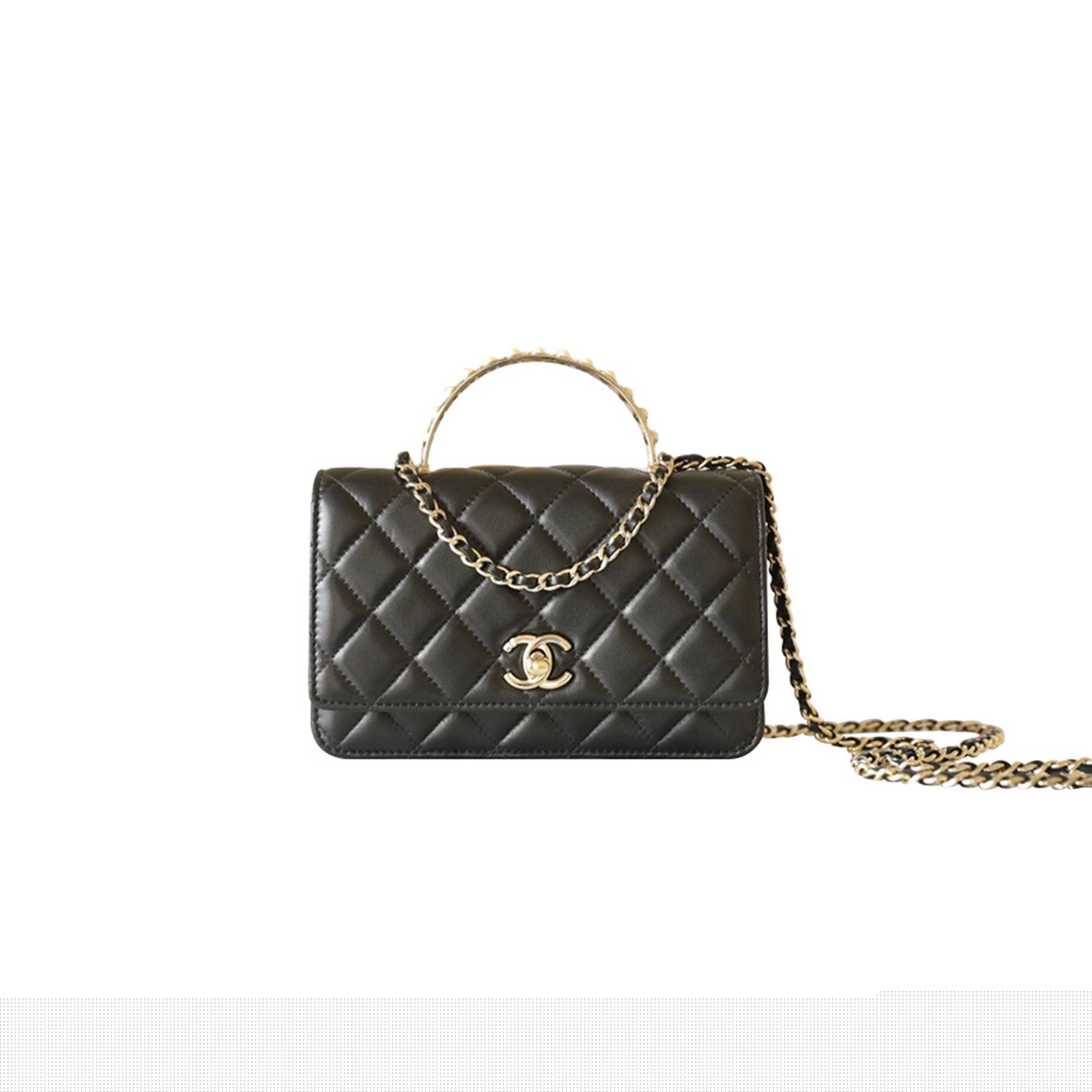 Ch*el master 24s black pearl portable accordion bag ap3954 (19.3*12*3.5cm)